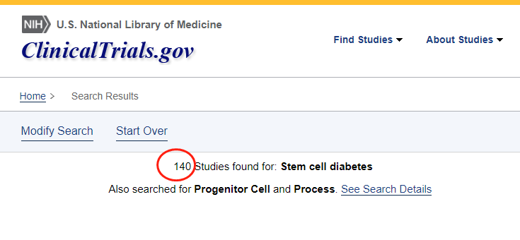 全球干細(xì)胞治療糖尿病的臨床試驗(yàn)數(shù)量