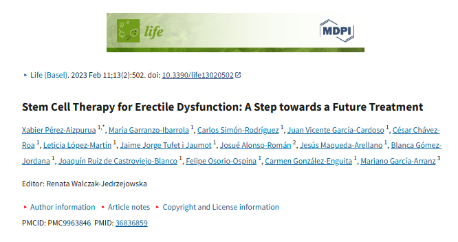 干細(xì)胞療法治療勃起功能障礙：邁向未來治療的一步