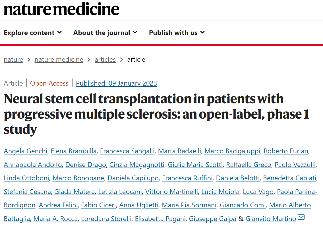 進(jìn)行性多發(fā)性硬化癥患者的神經(jīng)干細(xì)胞移植：一項(xiàng)開(kāi)放標(biāo)簽、I 期研究