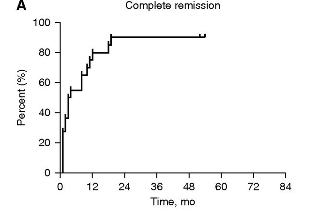 隊列中患者的完全緩解、腎臟存活（見圖3A，圖3B）
