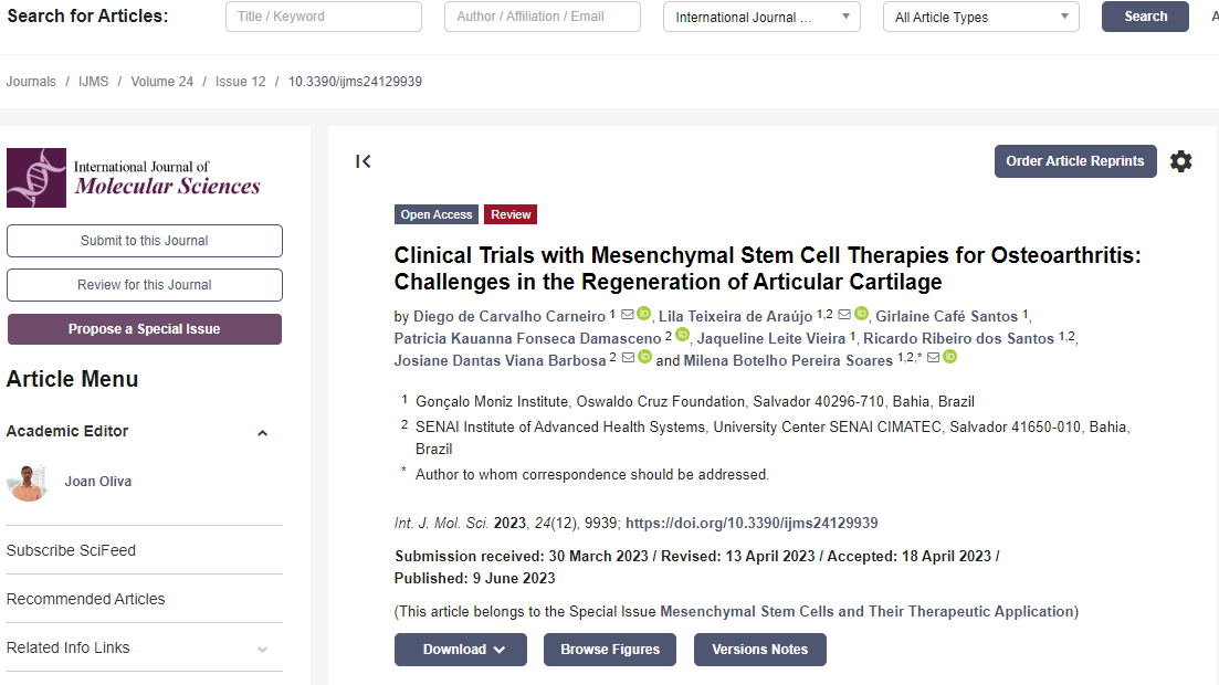 《間充質(zhì)干細(xì)胞治療骨關(guān)節(jié)炎的臨床試驗(yàn)：關(guān)節(jié)軟骨再生的挑戰(zhàn)》。