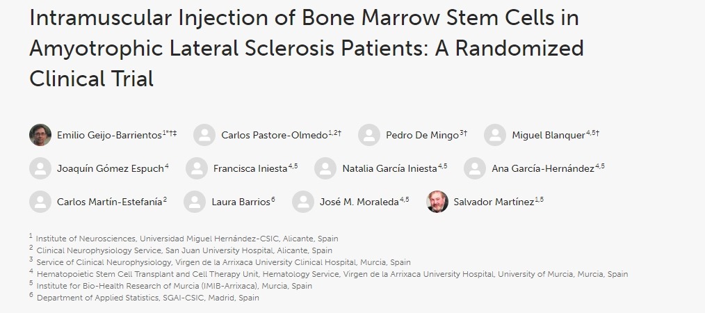 肌萎縮側(cè)索硬化癥患者肌肉注射骨髓干細胞：一項隨機臨床試驗