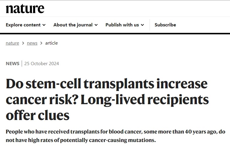 干細(xì)胞移植會增加癌癥風(fēng)險(xiǎn)嗎？長壽接受者提供線索