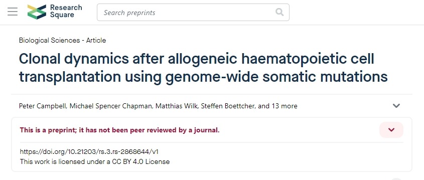 利用全基因組體細(xì)胞突變研究異基因造血細(xì)胞移植后的克隆動態(tài)