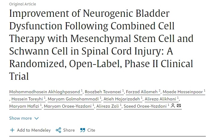 間充質(zhì)干細(xì)胞和雪旺細(xì)胞聯(lián)合治療脊髓損傷后神經(jīng)源性膀胱功能障礙的改善：一項(xiàng)隨機(jī)、開放標(biāo)簽、 II 期臨床試驗(yàn)