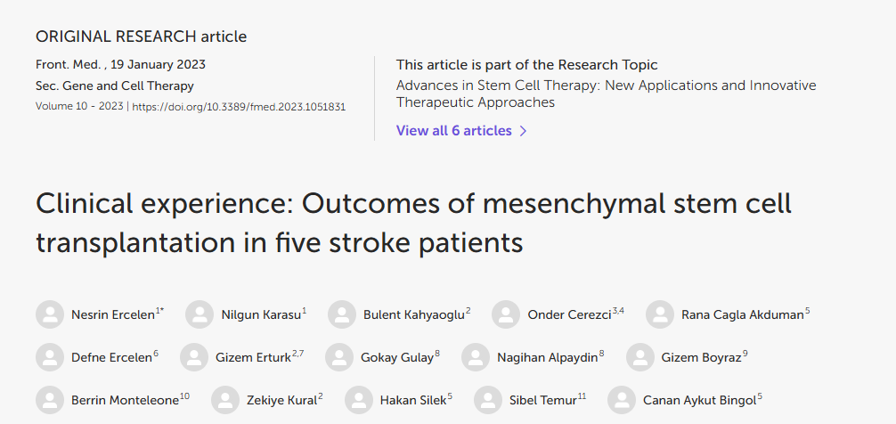 臨床經(jīng)驗:五例中風患者接受間充質(zhì)干細胞移植的結(jié)果 臨床經(jīng)驗:五例中風患者接受間充質(zhì)干細胞移植的結(jié)果