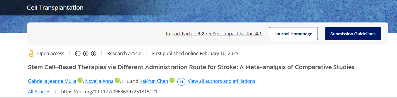 通過不同給藥途徑治療中風(fēng)的干細胞療法:比較研究的薈萃分析 通過不同給藥途徑治療中風(fēng)的干細胞療法:比較研究的薈萃分析