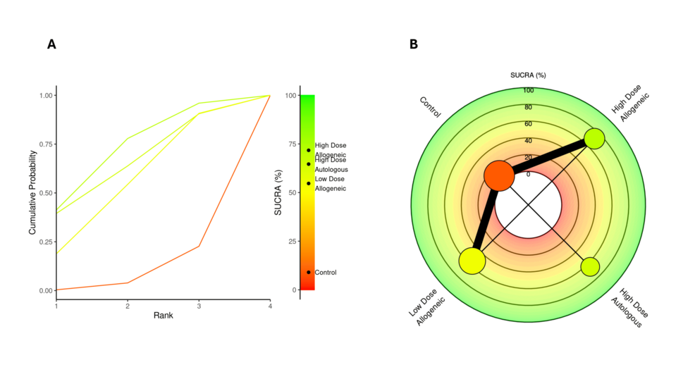 圖21：12個(gè)月時(shí)WOMAC評(píng)分的SUCRA秩圖