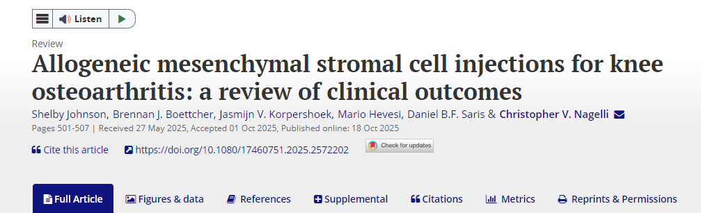 異體間充質(zhì)干細(xì)胞注射治療膝骨關(guān)節(jié)炎：臨床療效綜述