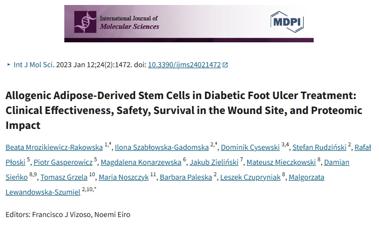 同種異體脂肪干細胞在糖尿病足潰瘍治療中的應(yīng)用：臨床效果、安全性、傷口部位存活率及蛋白質(zhì)組學(xué)影響