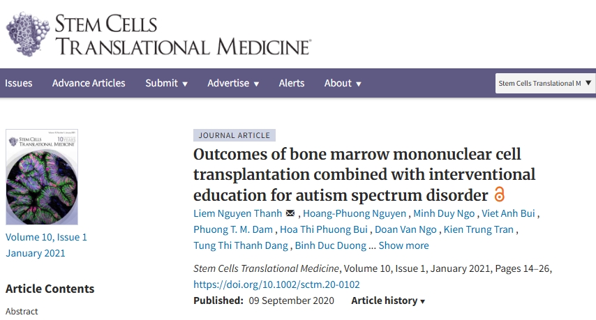 骨髓單個(gè)核細(xì)胞移植聯(lián)合介入教育治療自閉癥譜系障礙的療效觀察