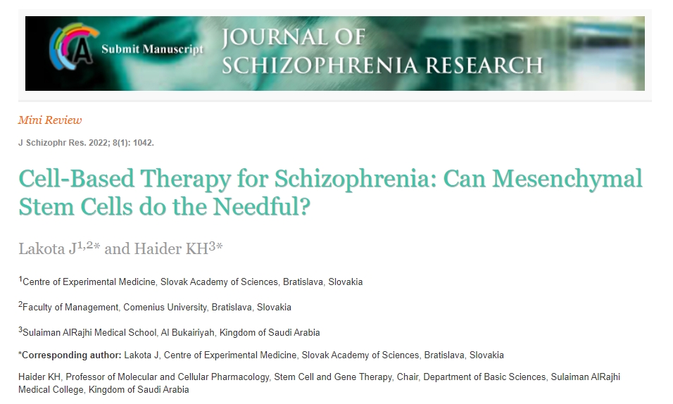 精神分裂癥的細(xì)胞療法：間充質(zhì)干細(xì)胞能發(fā)揮其應(yīng)有的作用嗎？