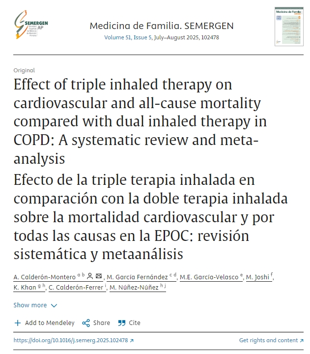 與雙吸入療法相比，三聯(lián)吸入療法對COPD患者心血管和全因死亡率的影響：系統(tǒng)評價和薈萃分析