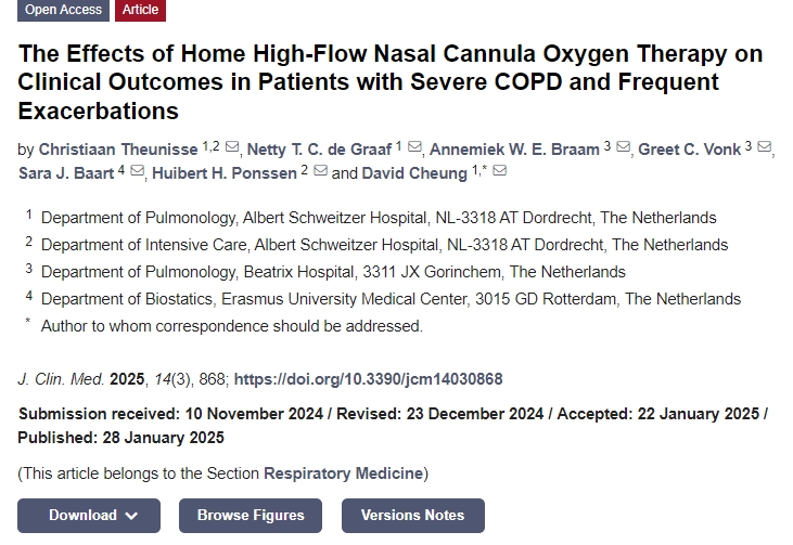 家庭高流量鼻導(dǎo)管氧療對重度COPD和頻繁發(fā)作患者臨床療效的影響
