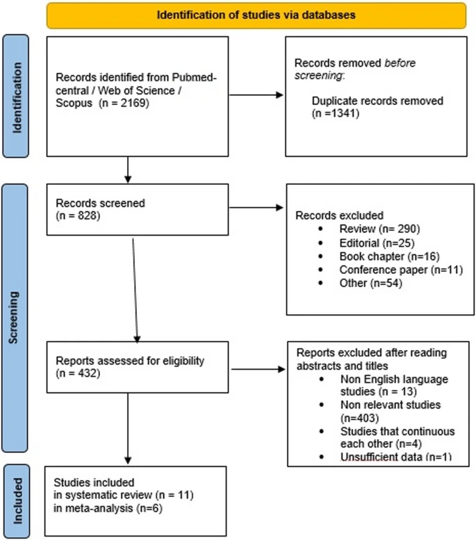 圖1：PRISMA流程圖——納入和排除標(biāo)準(zhǔn)的研究選擇。