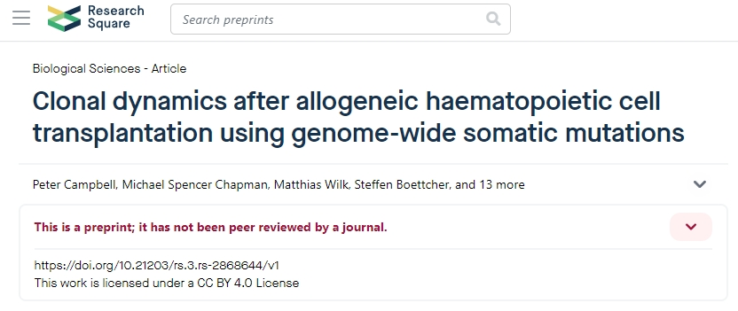 使用全基因組體細(xì)胞突變的異基因造血干細(xì)胞移植后的克隆動態(tài)
