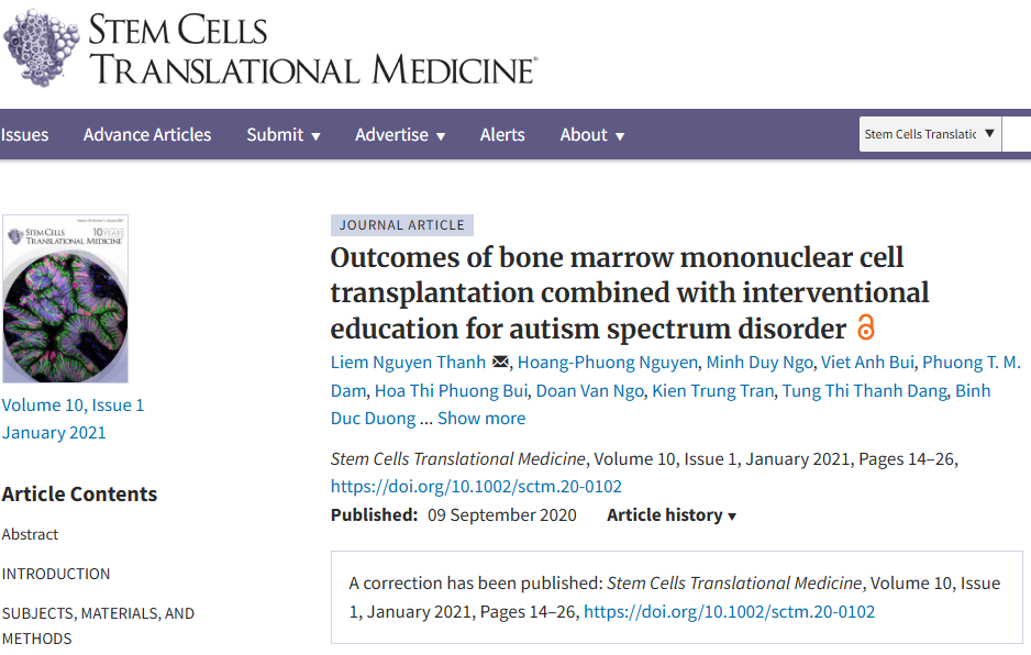 骨髓單核細(xì)胞移植聯(lián)合干預(yù)教育治療自閉癥譜系障礙的療效